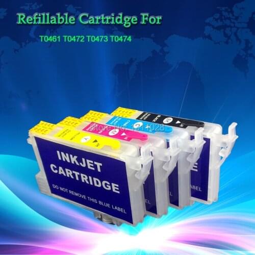 INK WAY T0461 T0472 T0473 T0474 Refillable ink cartridge for Stylus C63,C65,C83,C85,CX3500,CX4500,CX6500 with ARC,4 PCS