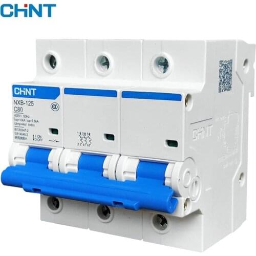 CHNT NXB-125 Moulded case circuit breaker MCB Icu10kA Ics7.5KA type C 3P 400 V 415V 50HZ 63A 80A 100A 125A