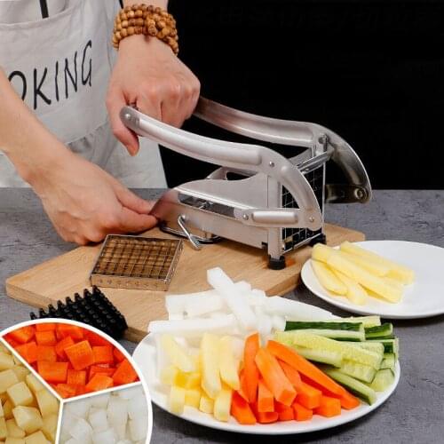 Home Kitchen Potato Chips Cutter Stainless Steel French Fries Slicer Potato Bar Dicer Commercial Potato Chips Maker Anti-slip