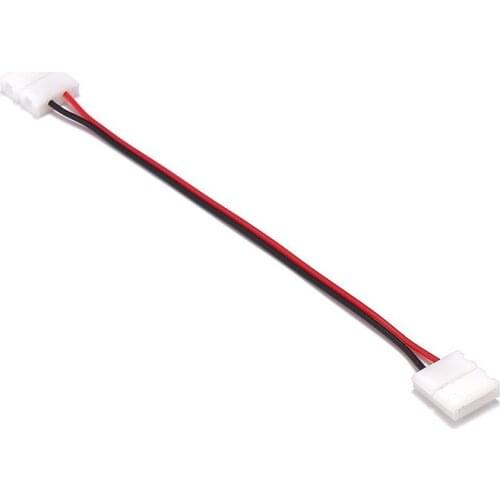 LED Strip Connector 2 Pin Dual Connector Cable 2 Core Electrical Power Wire For 8mm 10mm 3528 5050 Single Color Strip Light