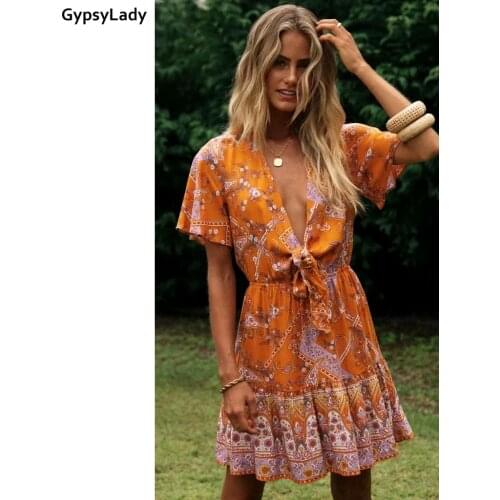 Gypsylady Summer Short Sleeve Dresses
