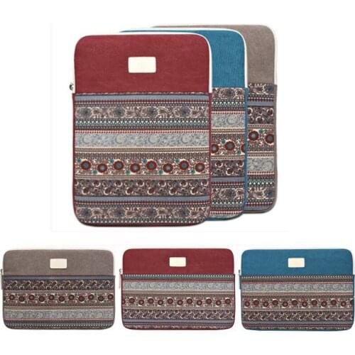 New Fashion Canvas Vertical Cross Laptop Sleeve Cover Case For MacBook Air Pro Retina 11 13 15 Inch Laptop Liner Sleeve Bag