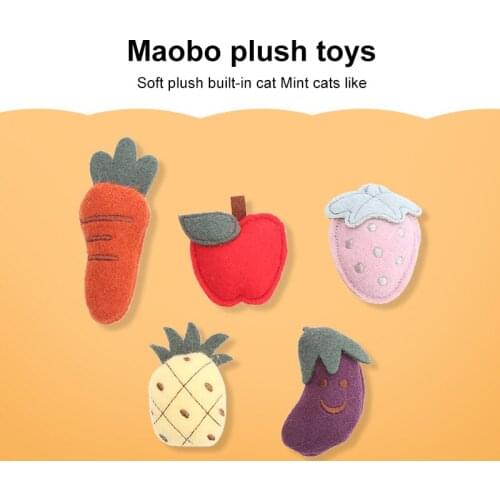 1pc Cat Mint Plush Toys Dog Chew Puppy Training Toy Soft Fruits And Vegetables Series Kitten Teeth Grinding Toy Pet Supplies