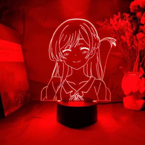 Kanojo Okarishimasu Chizuru Ichinose Anime Led Light for Bedroom Decor Nightlight Kids Birthday Gift 3d Lamp Rent A Girlfriend