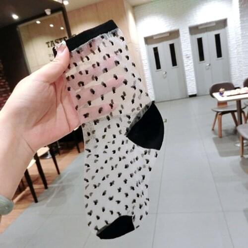 Summer Women Ladies Socks Crystal Silk Glass Silk Socks Ultrathin Transparent Lace Fabulous Elastic Girls Stretch Socks