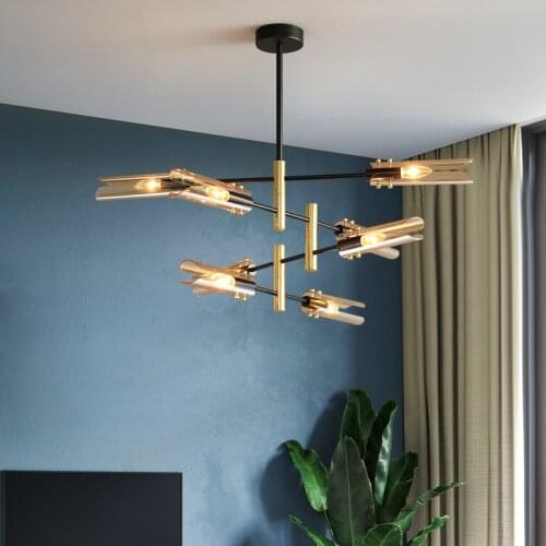 Minimalist chandelier For Dining room Living Room Kitchen Glass tube chandelier Home Indoor suspension lights lustre vintage