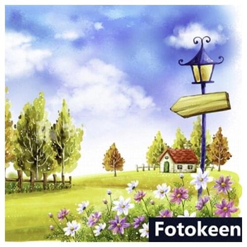 3m*6m Hand painted Muslin Scenic Backdrop FC023,toile de fond studio photo ,photo studio props baby ,photography studio backdrop