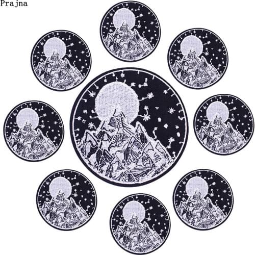 Prajna 10 PCS Outdoor adventure Patch Nature travel Embroidered Patches On Clothes Applique Space Iron On Patches For Clothing