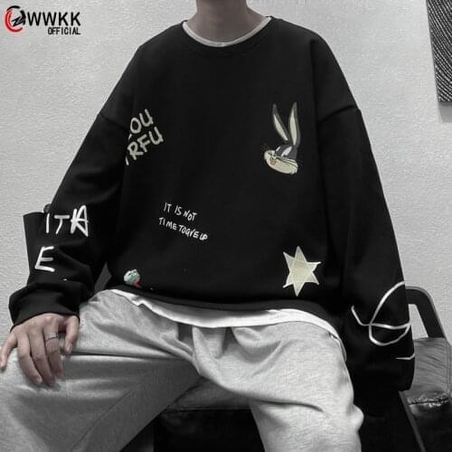 WWKK 2021 New Mens Japanese Style Sweatshirts Casual Oversize Woman Fashion Hoodies Streetwear Men Clothing
