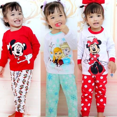 Autumn Disney Childrens Clothing Sets Sleepwear Clothes Kids Mickey Collection Pajamas Set Baby Girls Pijamas Minnie Pyjamas