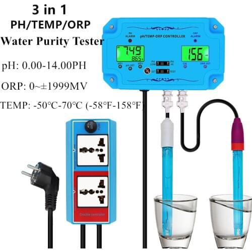PH-2839 ORP Meter PH Tester 3 in1 PH/TEMP/ORP Controller ORP Detector Water Quality Monitor Water Purity Tester for Poor 40%OFF