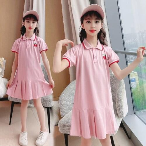 Girls Dresses New Style Summer Fashion Short Sleeve Cotton Floral Dress Cartoon Kids Clothing Princess Cute Dress 2-6 Years