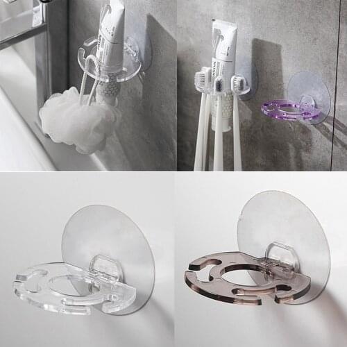 Bathroom Punch-free Toothbrush Holder Toothpaste Storage Rack Shelf Accessories