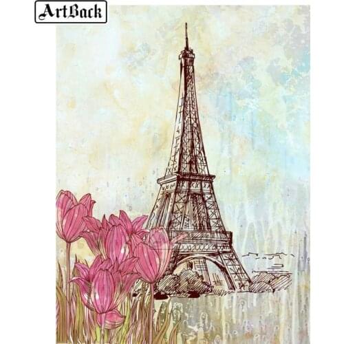 Full square drill diamond painting Paris Tower scenery 3d diamond embroidery mosaic crafts decoration gift ARD511