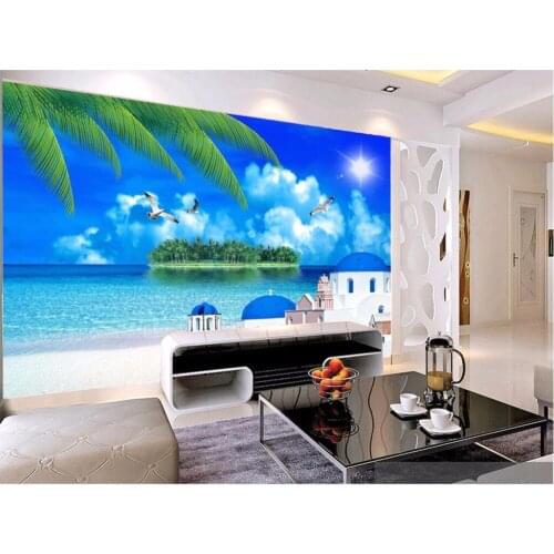 Custom photo 3d room wallpaper Mediterranean landscape TV wall home decoration painting 3d wall murals wallpaper for walls 3 d