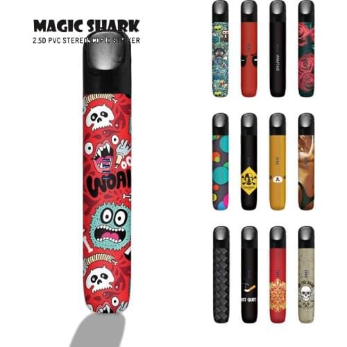 Magic Shark 100% New Skull Bear Flower Toroto Devil PVC Smart Cover Case Film Skin Sticker for Relx Essential 5 5th