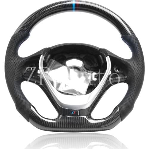 For bmw F20 F30 F50 1 2 3 4 Series Carbon Fiber Steering Wheel With Perforated Leather With/whitout Paddles Hole