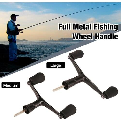 Fishing Reel Handle All Metal Spinning Reel double Knob Handle Metal Rocker Rotating Arm Spinning Replacement Accessories