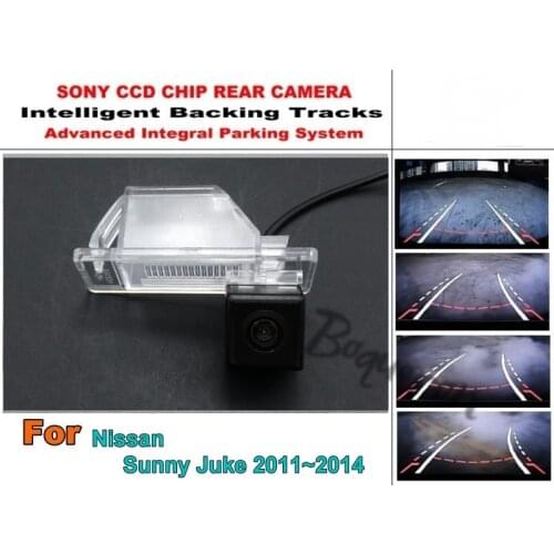 For Nissan Sunny Juke 11~14 Pathfinder Smart Tracks Chip Camera HD CCD Intelligent Dynamic Parking Camera Car Rear View Camera