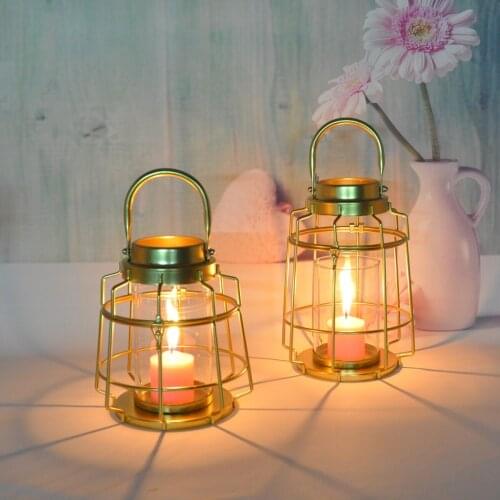 Boreal Europe style golden candlesticks romantic wedding candlelight dinner table items home furnishing articles