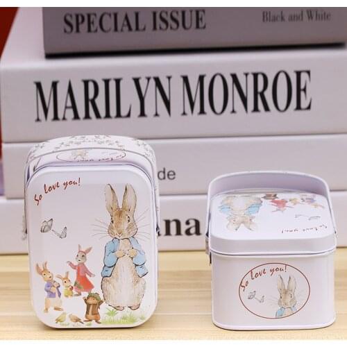 1PCs Vintage Small Suitcase Storage Tin Metal Candy Box Gift Box Earphones Box Small Suitcase Sundries Organizer Storage Can