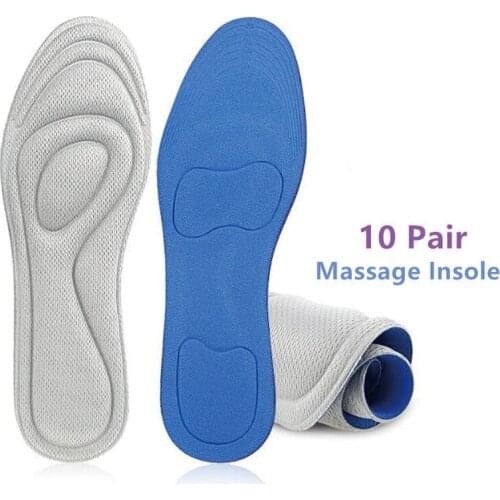 10 Pair High Elastic Memory Foam 4D Massage Insole Men And Women Thickened Non-slip Arch Damping Sports Insole