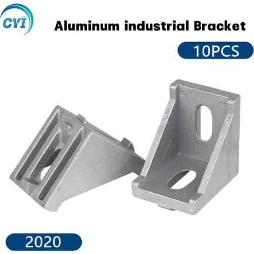 10pcs Aluminum 2020 Corner Bracket Fittings 20x20x17mm Corner Angle Bracket for Connector Aluminium Profile CNC Router