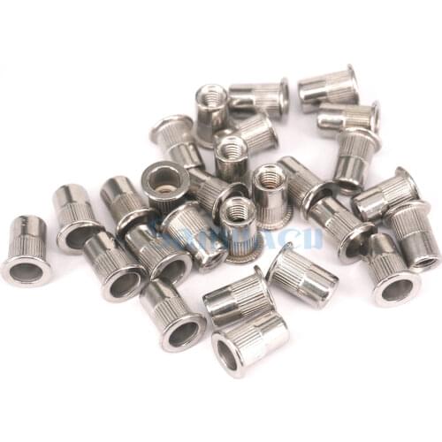 20Pcs Flat Head 304 Stainless Steel M3-M8 M10 M12 Blind Insert Rivet Nut
