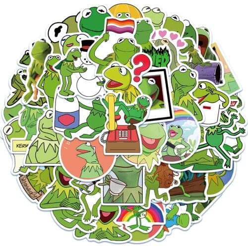 10/30/50Pcs Kermit Forg Cartoon Stickers For Car Luggage Bicycle Motorcycle Phone Laptop Phone Fridge Guitar Cool Funny Spoof