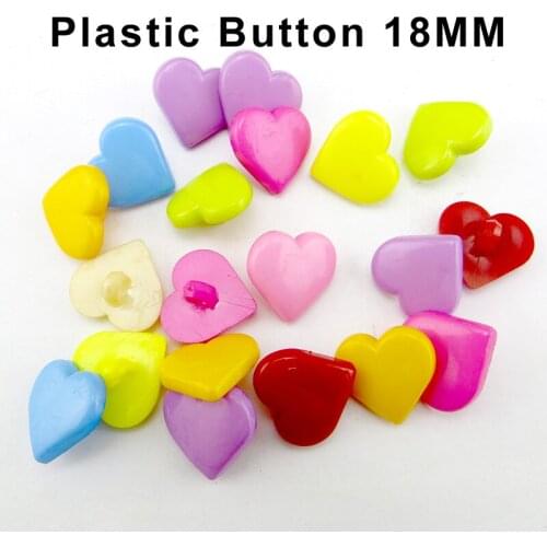50PCS Plastic Heart Buttons Kid Toy Coat Boots Sewing Clothes Accessory Decoration White Button Brand P-283