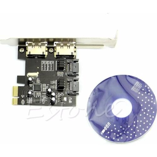 Esata PCI-E PCI Express 6Gbps to 2 Ports SATA 3.0 SATA III ASM106 Card Adapter C26