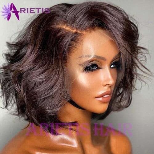 Arietis 4x4 Lace Closure Wig 13x1 4x1 T Part Body Wave Wig Human Hair Wigs 150% 180% Density Peruvian Remy Hair Natural Wig