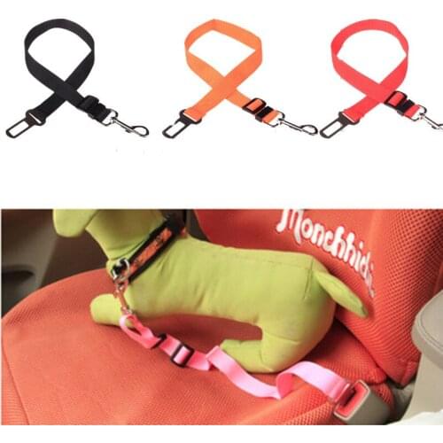 Pet Dog Cat Car Seat Belt For Accessories Goods Animals Adjustable Harness Lead Leash Small Medium Travel Clip French Bulldog