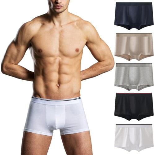 Sexy Man Boxer Solid Underpants Comfortable Plus Size Shorts Mens Comfortable Elastic Waist Boxer Large Size Stripes Underwear