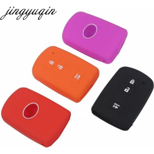 Jingyuqin Smart Fob Remote Key Case Silicone Cover for Toyota Tacoma Land Cruiser Camry Avalon Car Styling Protector Wallet
