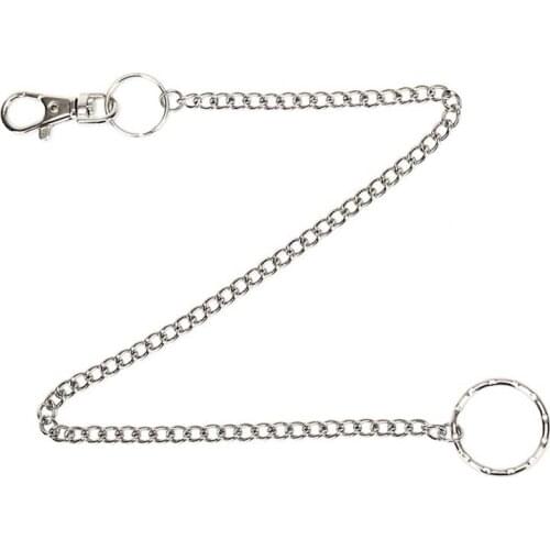 38cm Long Metal Wallet Belt Chain Rock Punk Trousers Hipster Pant Jean Keychain Silver Ring Clip Keyring Mens HipHop Jewelry