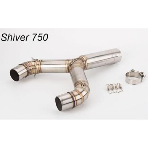 For SHIVER 750 2010 to 2016 SHIVER 750 / GT SHIVER 750GT Escape Slip-on Motorcycle Exhaust Muffler Middle Link Pipe