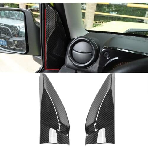 For Suzuki Jimny 2019 2020 2021 JB64 JB74 A Pillar Decoration Trim Stickers Car Exterior Accessories Red Silver Carbon Fiber