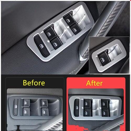 For Volkswagen Golf 7 MK7 GTI Golf7 2013-2016 2017 2018 ABS Matte Window Lift Switch Button Cover Trims Door Armrest Panel Frame