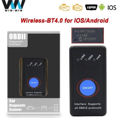 ELM 327 V1.5 PIC18F25K80 OBD2 Bluetooth Scanner For Android/IOS OBD OBD2 Car Diagnostic Auto Tool ELM327 Bluetooth 4.0 Scanner