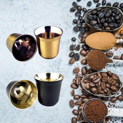 Hot 80ml Double Wall Stainless Steel Espresso Insulation Coffee Cup Capsule Mug