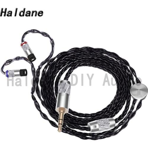 Haldane HIFI 3.5/2.5/4.4mm Balanced（Soft Black 1.2m）7nOCC Silver Plated Headphone Upgrade Cable For IE80 IE8 IE8I IE80S