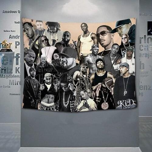 Hip-Hop Music Rock Band Poster Large Retro Flag Banner HD Print Cloth Art Hanging Painting Tapestry Wall Sticker Bar Home Decor