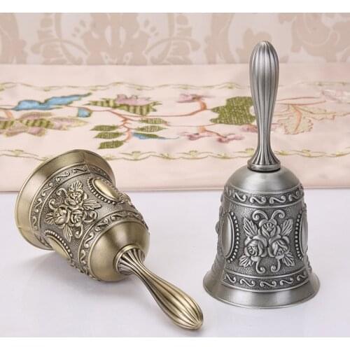 Church Classroom Bar Hotel Vintage Bell Hand Call Bell Gold Silver Multi-Purpose Bells for Craft Wedding Decoration