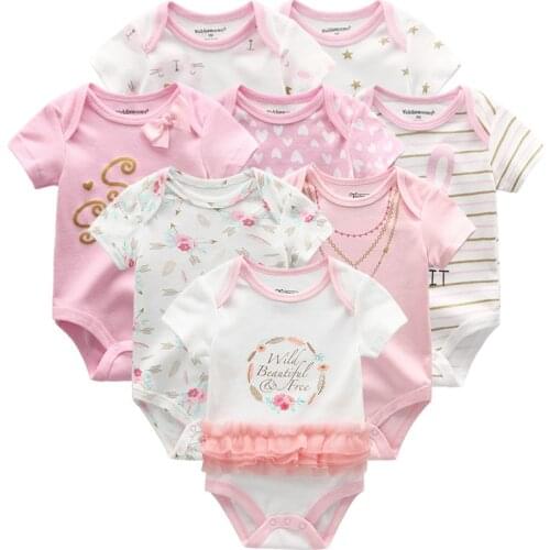 2019 Unisex 8PCS/Lot Clothing Sets Boys Clothing Bodysuit Unicorn Baby Boy Clothes Cotton Baby Girl Clothes Roupas de bebe