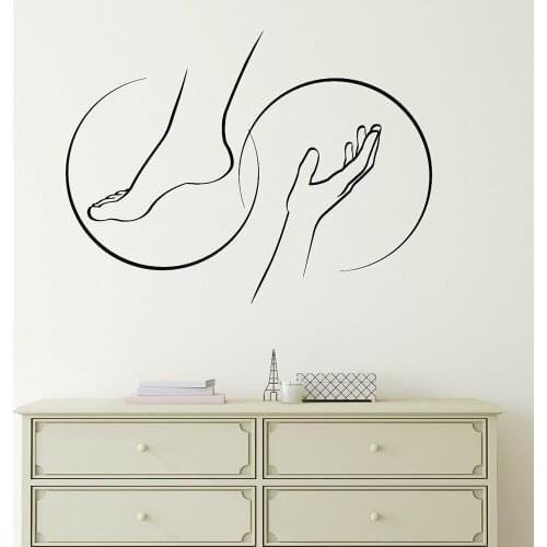 Beauty Spa Wall Decal Foot Massage Relax Vinyl Wall Stickers Foot Spa Beauty Salon Decor Removable Spa Wall Decor Decals X746