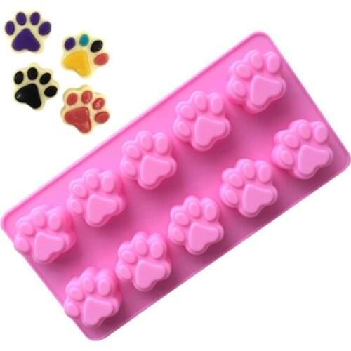 Kitchen Cookies Tools Cut Dog Paw Silicone Mold Ice Cake Soap Baking Mould Chocolate Stencil Candy Ice Mold