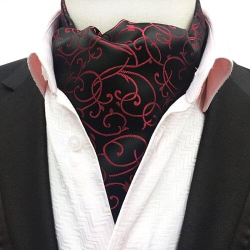 Linbaiway Mens Ascot Vintage Paisley Classic Wedding Formal Cravat Self Ties Gentleman polyester Neck Tie Custom LOGO