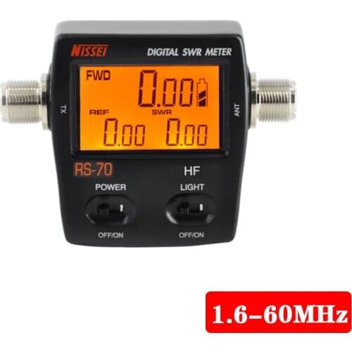 NISSEI M Type Connector RS-70 Digital SWR Power Counter 1.6-60MHz 200W