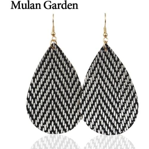 M&G Fashion Teardrop Faux Leather Earrings for Women Water Drop Statement Earrings Fashion Jewelrynew Ladies Accessories Gifts